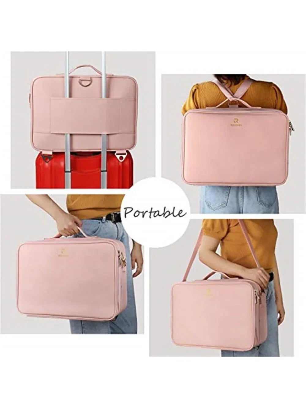 Travel Makeup Train Case Cosmetic Case Organizer Portable Artist Storage Bag